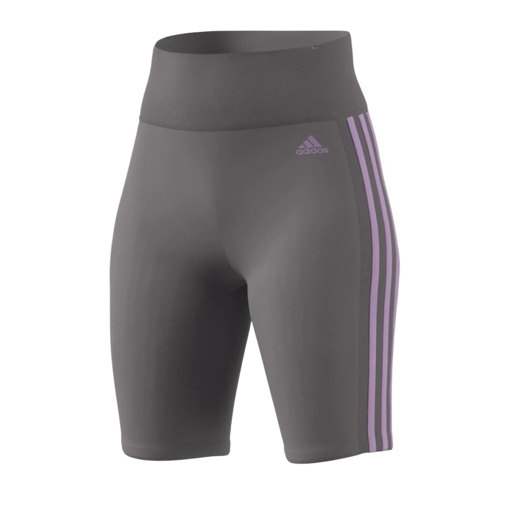 Adidas Womens Riseport Athletic Compression Shorts Grey Lilac‎ Medium Aeroready
